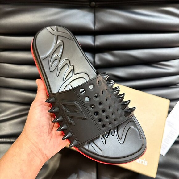 CHRISTIAN LOUBOUTIN RUBBER MULE SLIDE SANDALS MEN - Picture 2 of 9